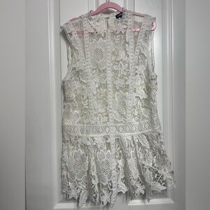 Express White Floral Lace Blouse